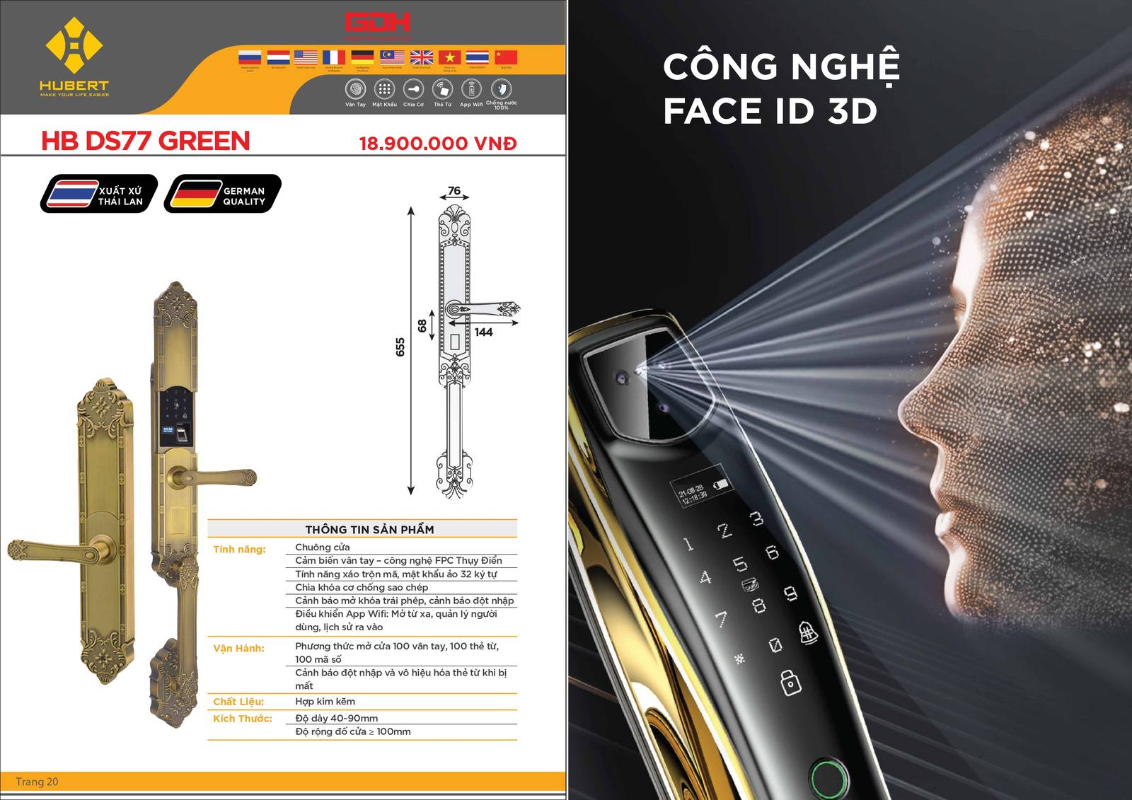 Khóa cửa thông minh HUBERT Catalogue và Bảng giá mới nhất /Page 5
